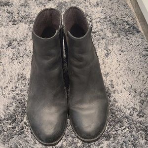 Black leather boots